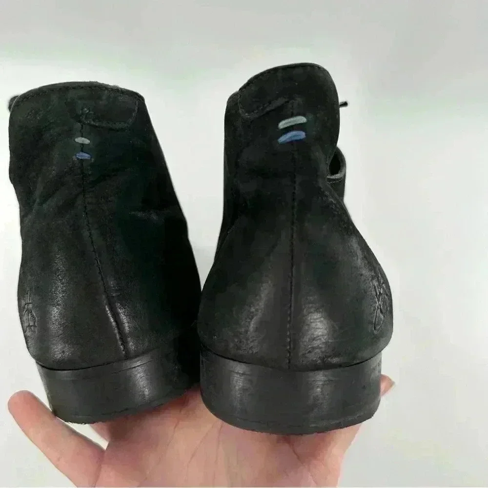 John Fluevog mens chukka boots size 12 black nubuck leather hipster grunge punk